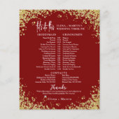 ミニマルBurgundyスクリプト文字結婚式の日のタイムライン (正面)