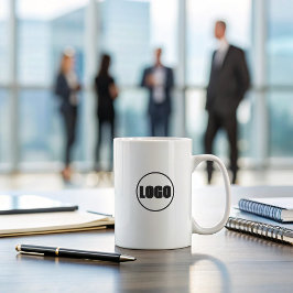 ミニマルBusiness Keepsake白黒ブランドロゴ コーヒーマグカップ