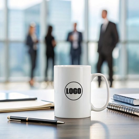 ミニマルBusiness Keepsake白黒ブランドロゴ コーヒーマグカップ