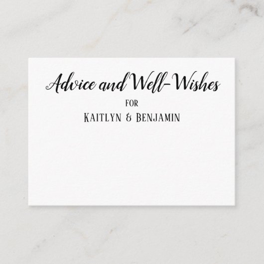 ミニマルBWスクリプト、アドバイス&ウェルウィッシュカード アドバイスカード (正面)