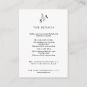 ミニマルBWモノグラム山花結婚の エンクロージャーカード (正面)