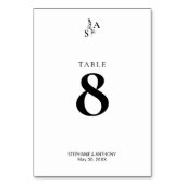 ミニマルBWモノグラム山花結婚の テーブルナンバー (裏面)