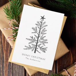 ミニマルChristmas Pine Tree写真 シーズンカード