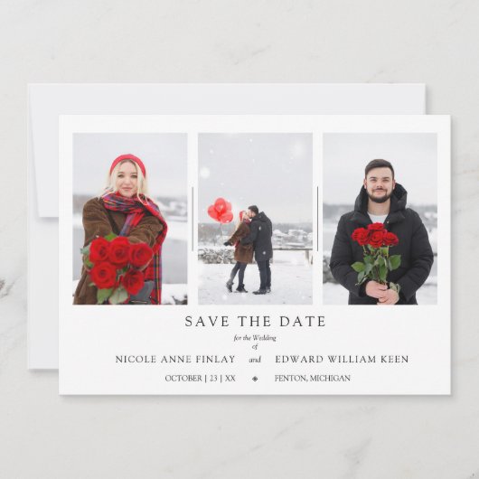 ミニマルCollage 3写真カップル結婚の婚約した数 (正面)