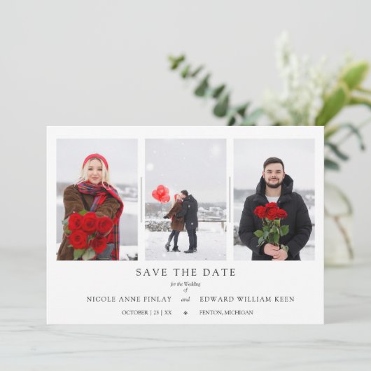 ミニマルCollage 3写真カップル結婚の婚約した数 (スタンド正面)