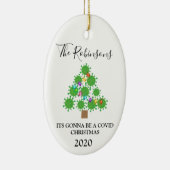 ミニマルCovidクリスマスツリーパーソナライズされたセラミック セラミックオーナメント (右)
