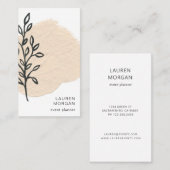 ミニマルCremeテクスチャブラックフローラ 名刺 (正面/裏面)