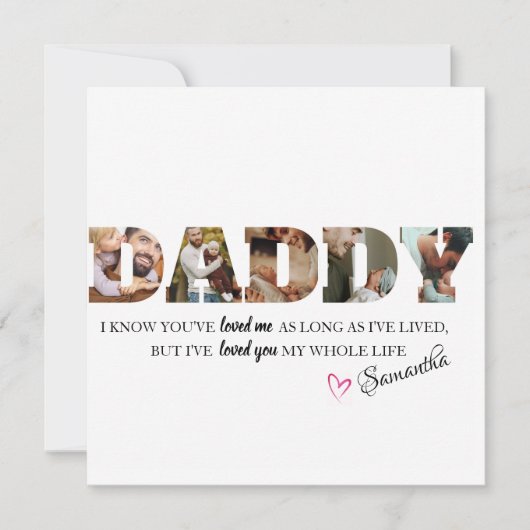 ミニマルDADDYフォトコラージュお父さんの日 カード (正面)