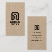 ミニマルDJヘッドフォンロゴ 名刺 (正面/裏面)