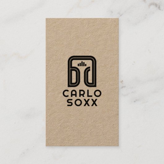 ミニマルDJヘッドフォンロゴ 名刺 (正面)