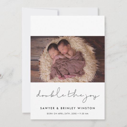 ミニマルDouble the joy twins photo 案内状 (正面)