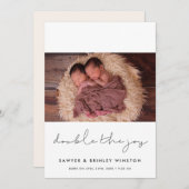 ミニマルDouble the joy twins photo 案内状 (正面/裏面)