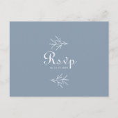 ミニマルDusty Blueのメ結婚ニュー選択の返信 ポストカード (正面)