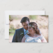 ミニマルEucalyptusスクリプトフォト結婚ズ サンキューカード (裏面)