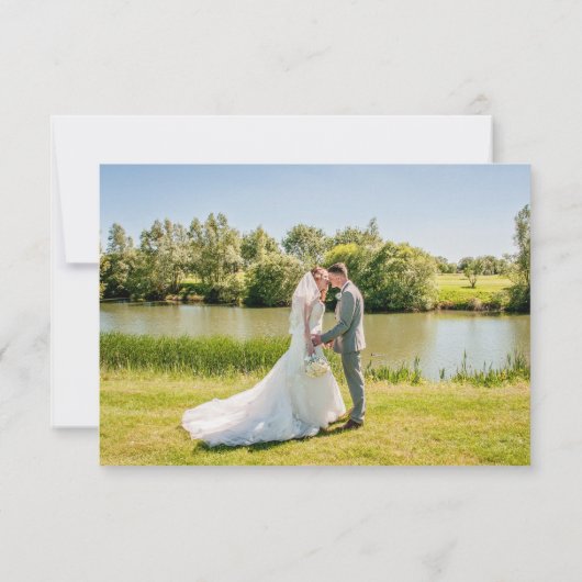 ミニマルEucalyptusスクリプト写真ありがとう サンキューカード (裏面)