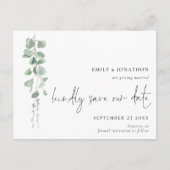 ミニマルEucalyptus QRコードスクリプト日付を保存 ポストカード (正面)