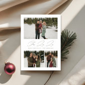 ミニマルFa La La 3写真クリスマスカーエレガントド シーズンカード