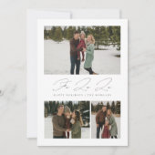 ミニマルFa La La 3写真クリスマスカーエレガントド シーズンカード (正面)