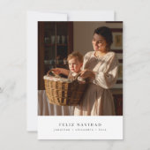 ミニマルFeliz Navidadのスペインのクリスマスフォト シーズンカード (正面)
