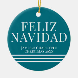 ミニマルFeliz Navidadのスペインのクリスマスフォト セラミックオーナメント