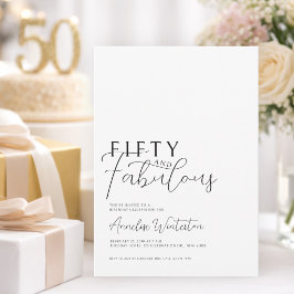 ミニマルFifty and Fabulous 50歳の誕生日 招待状