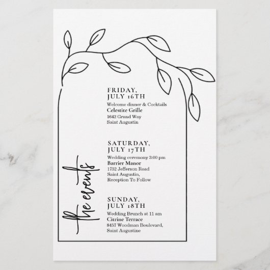 ミニマルFoliage Archの結婚イベント (正面)