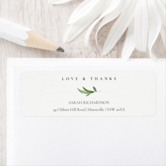 ミニマルFolids Greenery Address Love & 感謝してい ラベル (インサイチュ)