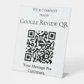 ミニマルGoogleレビューQRテーブルサイン 台座サイン (正面)