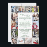 ミニマルGreen What A Year Photo Collageクリスマス シーズンカード<br><div class="desc">この緑ミニマルのWhat A Yearフォトコラージュのクリスマスホリデーカードは完璧なシンプル休日の挨拶だ。このデザインは、クラシックグリーンとホワイトのタイポグラフィと素朴でスクリプトのフォントと手エレガント入力スタイルを組み合わせている。15枚の家族の写真、あなたの家族の名前、名、年でカードをパーソナライズ。カードの背面にレビューまたは家族のニュースレターの1年を含める。</div>