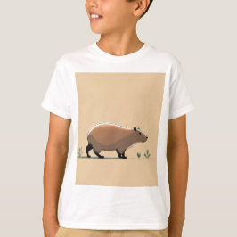 ミニマルJon KlassenのCapybaraサイドプロフィール Tシャツ