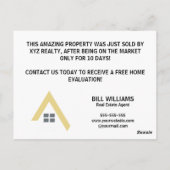 ミニマルJust Sold 実在Estateマーケティング ポストカード (裏面)