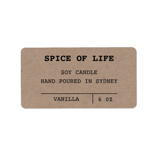 ミニマルKraftキャンドルラベル ラベル (正面)