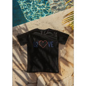 ミニマルLOVEハートタイポグラフィバレンタインデー Tシャツ