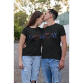 ミニマルLOVEハートタイポグラフィバレンタインデー Tシャツ