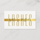 ミニマルLUXEスタイリッシュ金ゴールドフェイクフォイルバンドブラック 名刺 (正面)