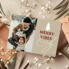 ミニマル'Merry Vibes Only Photo クリスマス