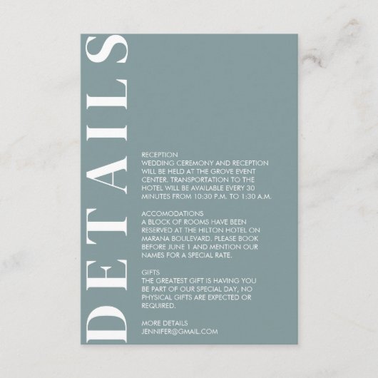 ミニマルMorning Skyの結婚詳細エンクロージャカード エンクロージャーカード (正面)