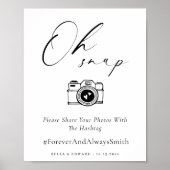 ミニマルOh Snap結婚のハッシュタグ記号 ポスター (正面)