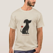 ミニマルPawlineデザイン - 愛犬家グラフィック Tシャツ (正面)