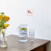 ミニマルphoエレガントpinkハート名銀色金ゴールド 箔ポスター (レイダウン (キッチン))