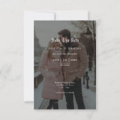 ミニマルPhoto Overlay Gothicフォント結婚's セーブザデート (正面)