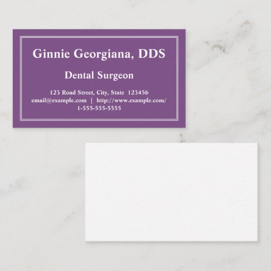 ミニマルPlain Dental Surgeryビジネスカード 名刺 (正面/裏面)