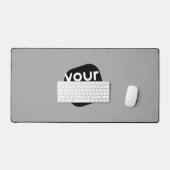 ミニマルPlain Light Grayモダンロゴを追加 デスクマット (キーボード&マウス)