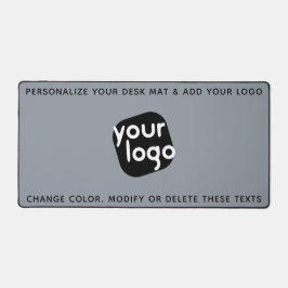 ミニマルPlain Light Grayモダンロゴを追加 デスクマット