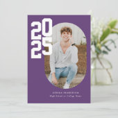 ミニマルPurple 2025写真卒業 案内状 (スタンド正面)