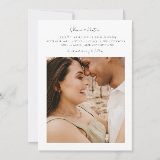 ミニマルQRコードすべて1つの結婚式招待状 招待状 (正面)