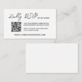 ミニマルQRコードの結婚ウェブサイトRSVP予算 エンクロージャーカード (正面/裏面)