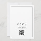 ミニマルQRコードを1つにまとめ結婚て戻す 招待状 (裏面)