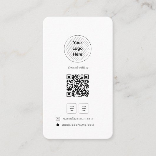 ミニマルQRコードソーシャルメディアあなたのロゴプロファイル 名刺 (正面)