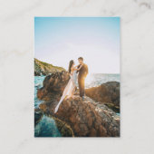 ミニマルQRコードダスティーブルー結婚式詳細写真 エンクロージャーカード (裏面)